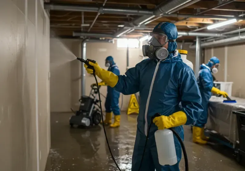 Basement Sanitization and Antimicrobial Treatment process in Pender County, NC