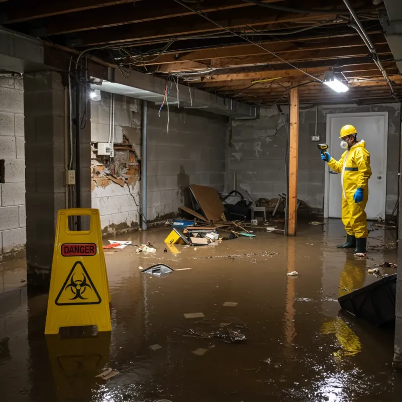 Flooded Basement Electrical Hazard in Pender County, NC Property