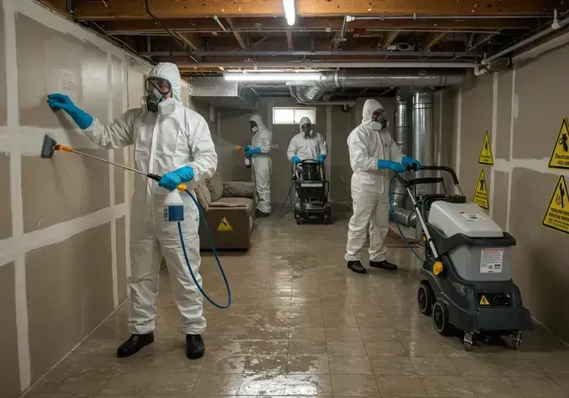 Basement Moisture Removal and Structural Drying process in Pender County, NC